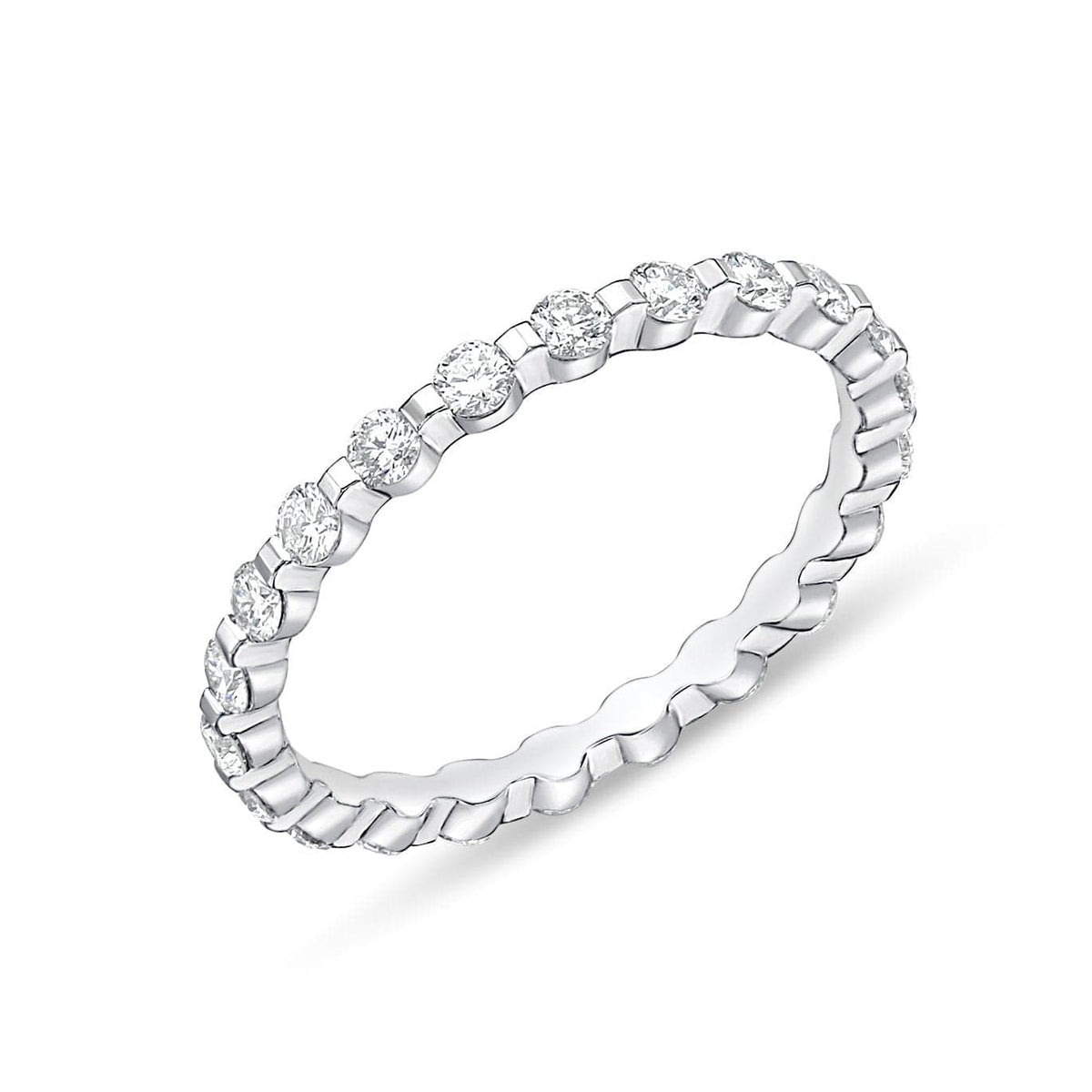Platinum Petite Prong Eternity Diamond Band