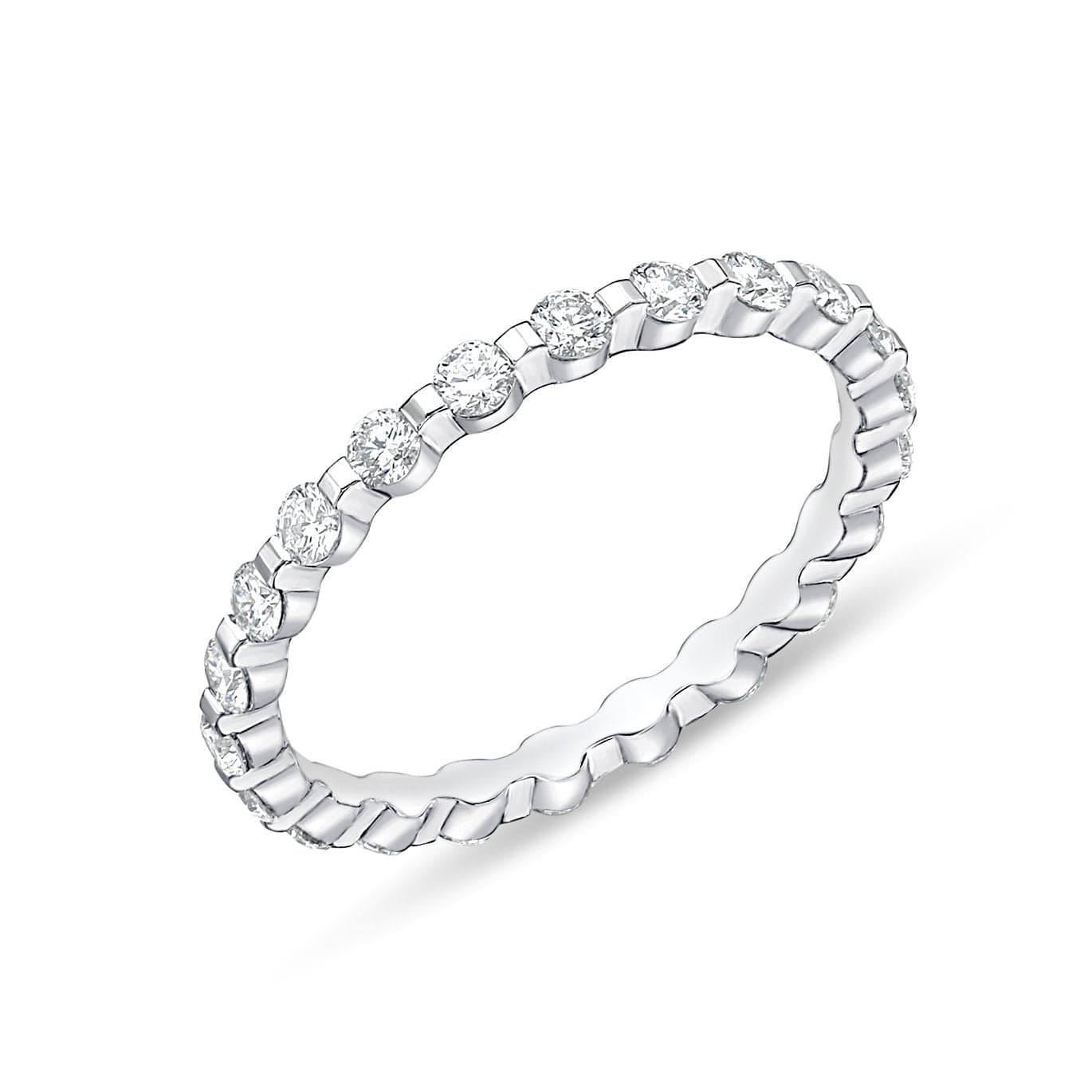Platinum Petite Prong Eternity Diamond Band