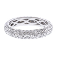 Platinum 4 Row Pave Diamond Eternity Band
