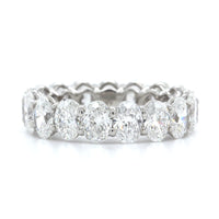 Platinum Shared Prong Oval Diamond Eternity Band