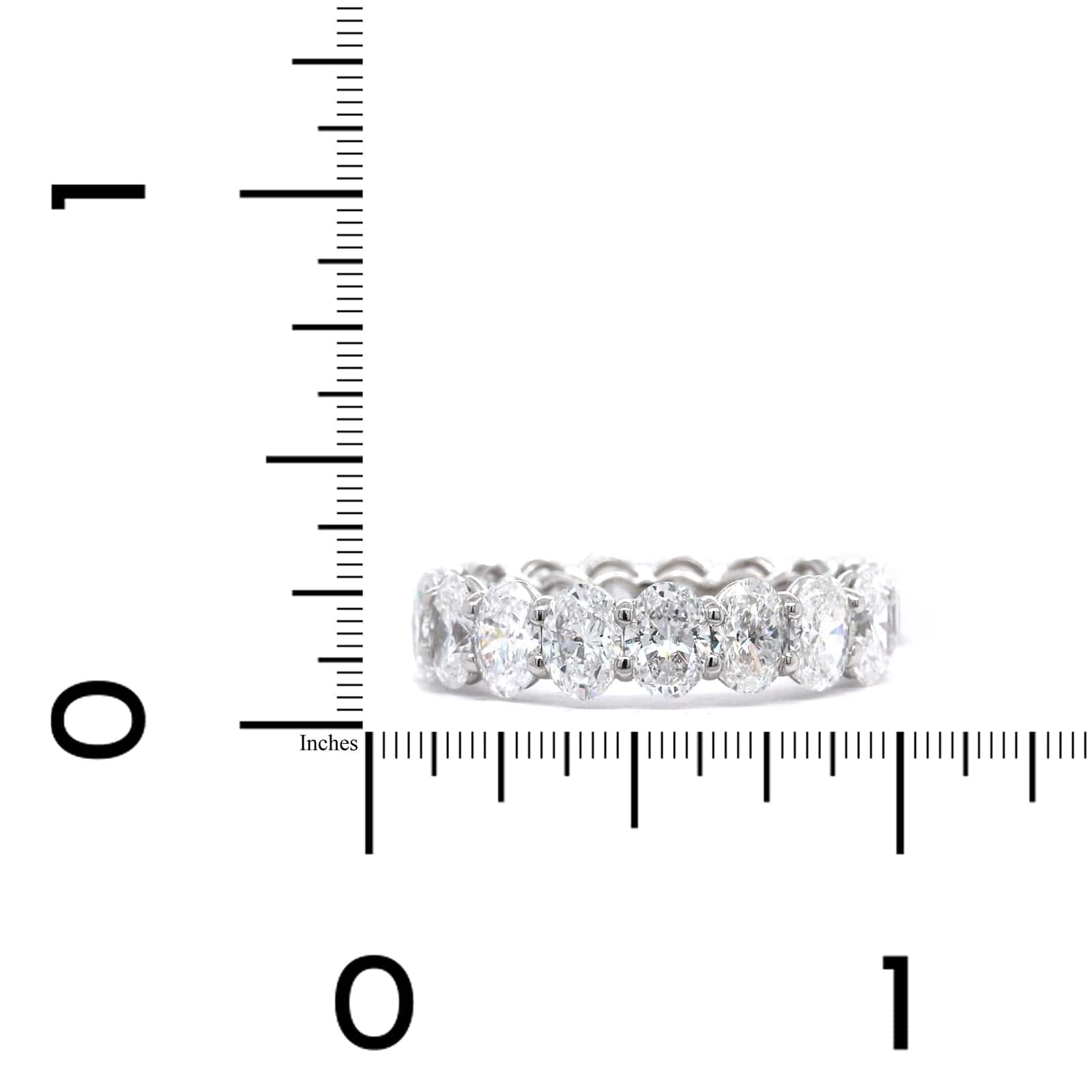 Platinum Shared Prong Oval Diamond Eternity Band