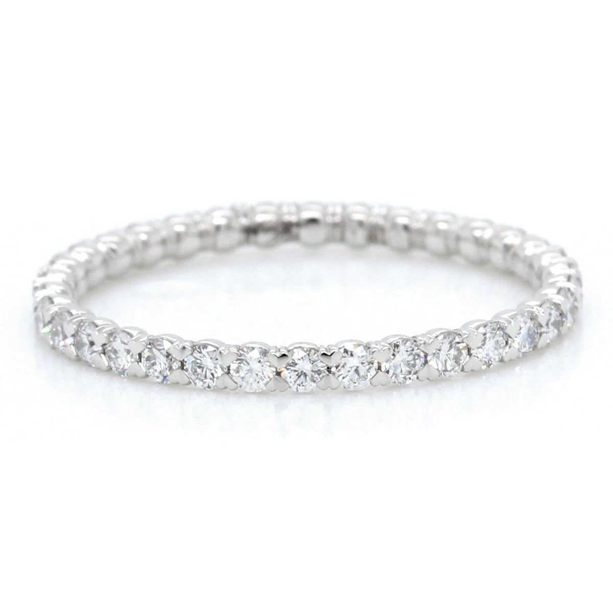 Platinum New Aire Silk Prong Eternity Band