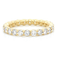 18K Yellow Gold Flush Fit Silk Prong Eternity Band
