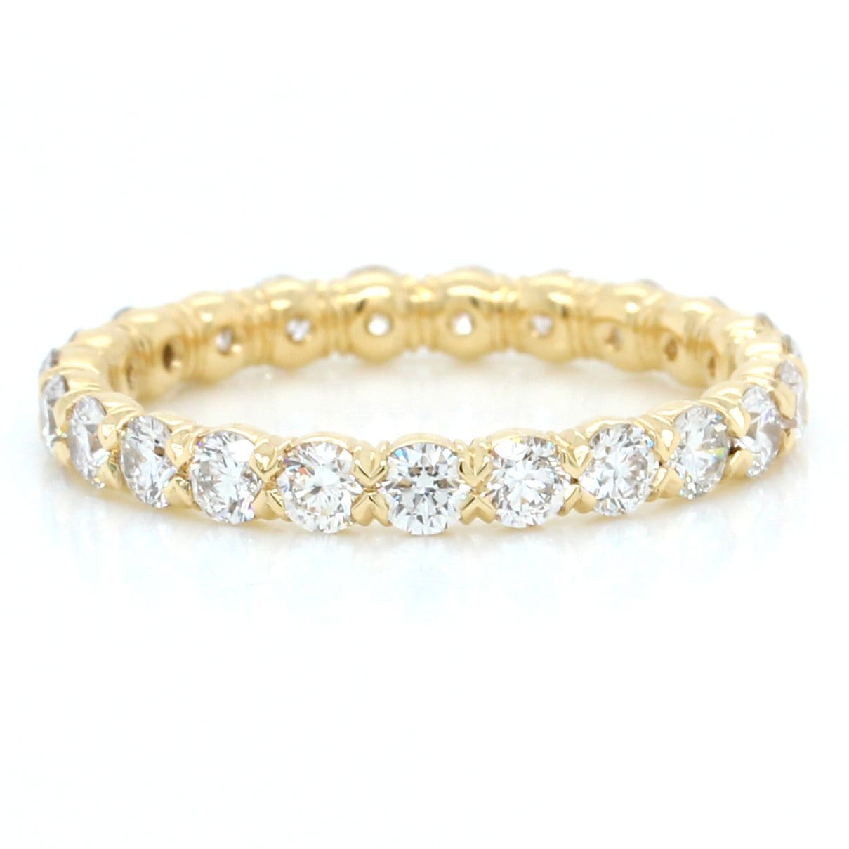 18K Yellow Gold Flush Fit Silk Prong Band