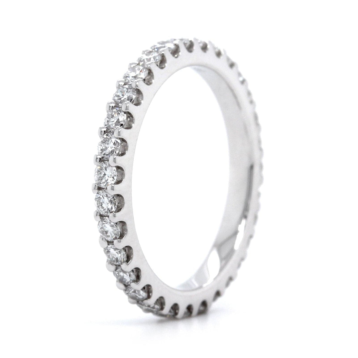Platinum Shared Prong Diamond Eternity Band