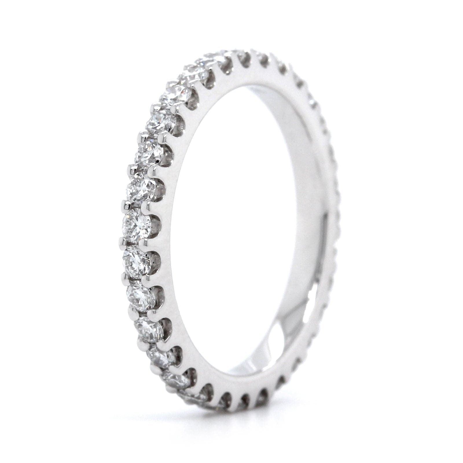 Platinum Shared Prong Diamond Eternity Band