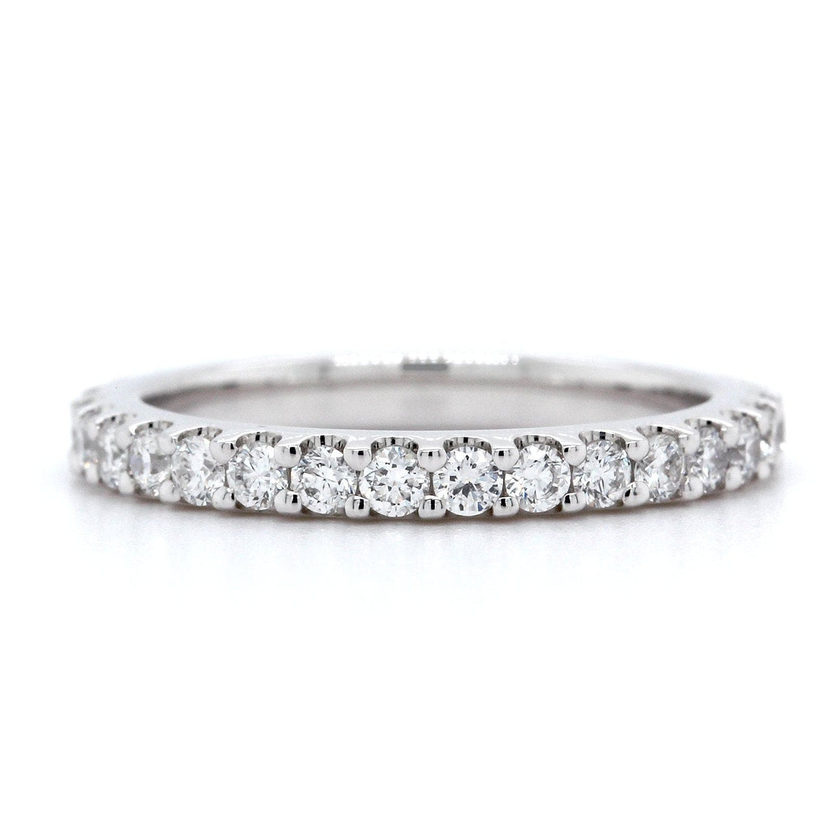 Platinum Shared Prong Diamond Eternity Band