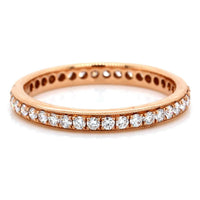 18K Rose Gold Milgrain Diamond Eternity Band