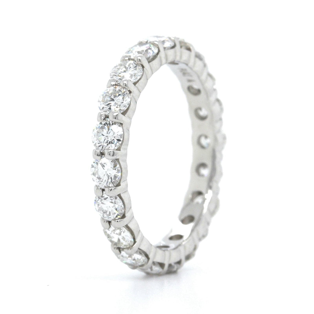 Platinum Shared Prong Diamond Eternity Band
