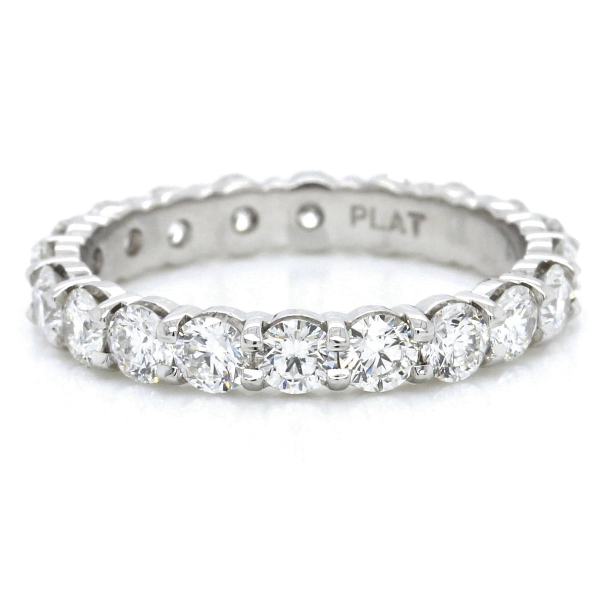 Platinum Shared Prong Diamond Eternity Band