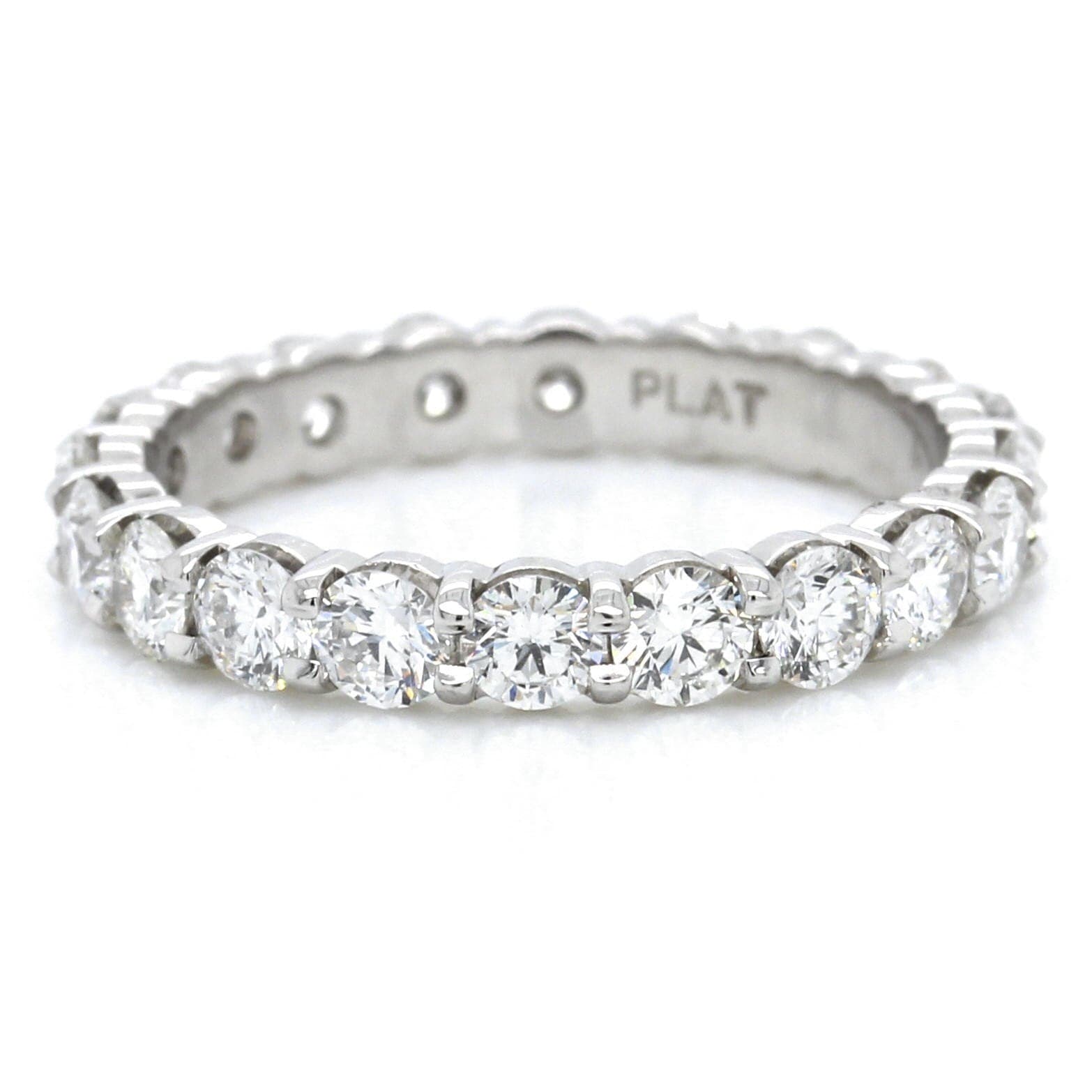 Platinum Shared Prong Diamond Eternity Band