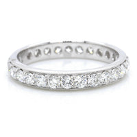 18K White Gold Diamond Milgrain Eternity Band