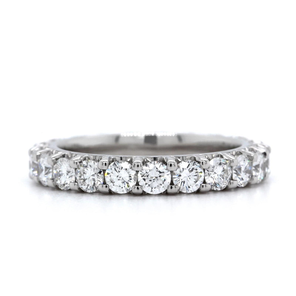 Platinum Shared Prong Diamond Eternity Band