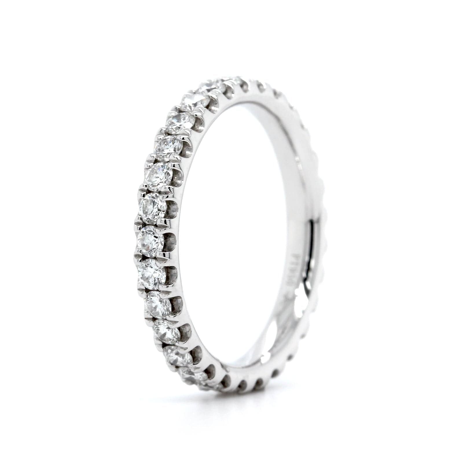 Platinum Shared Prong Diamond Eternity Band