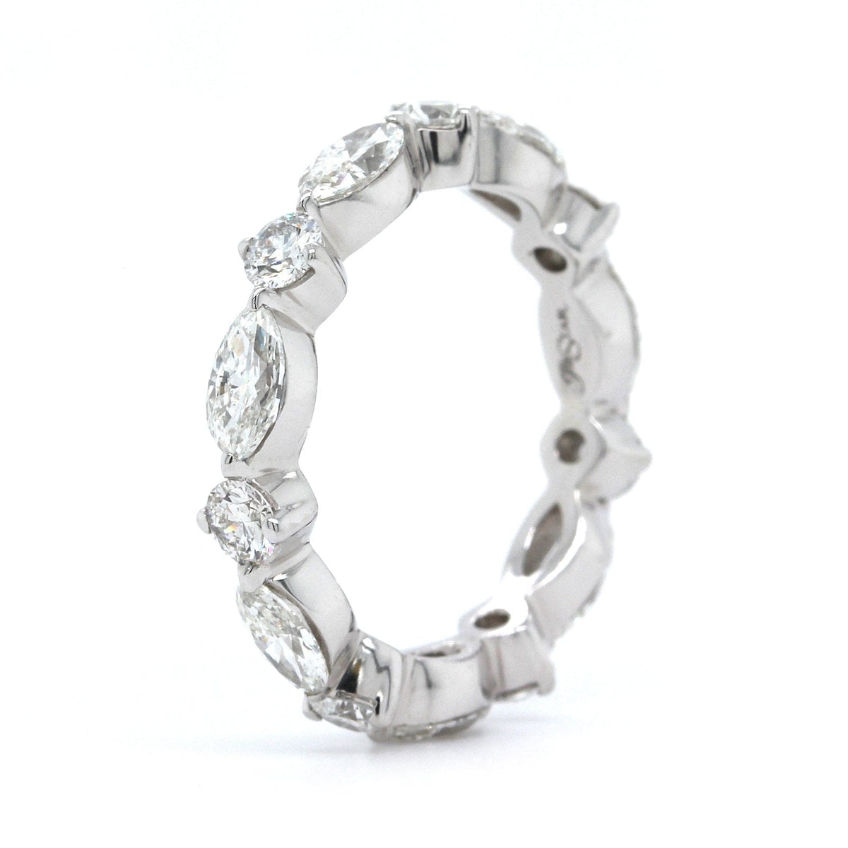 Platinum Alternating Marquise Diamond Eternity Band