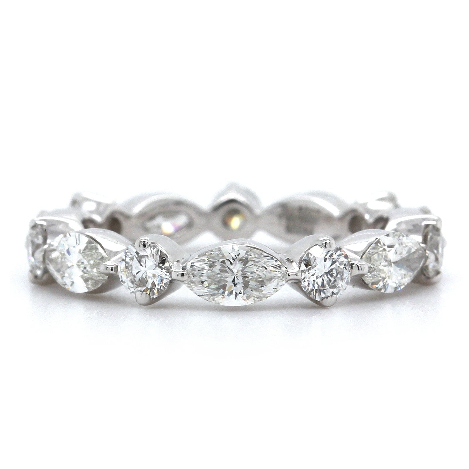 Platinum Alternating Marquise Diamond Eternity Band