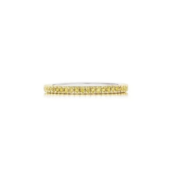 18K White Gold Yellow Diamond Pave Ring