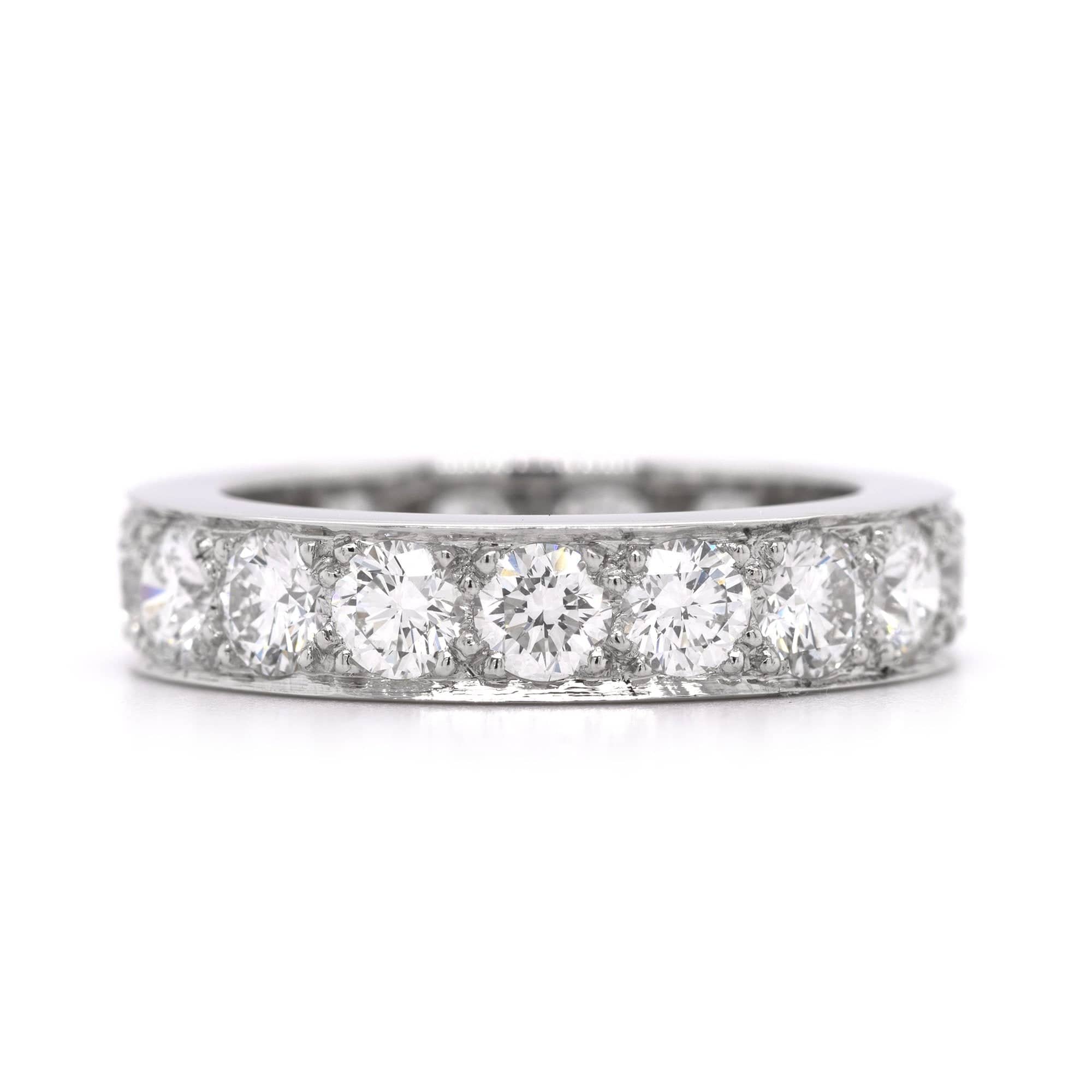Platinum Bead Set Diamond Eternity Band