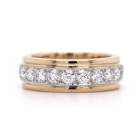 18K Yellow Gold and Platinum Diamond Eternity Band