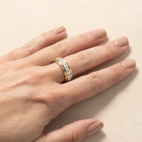 Oscar Heyman 18K Yellow Gold and Platinum Diamond Eternity Band