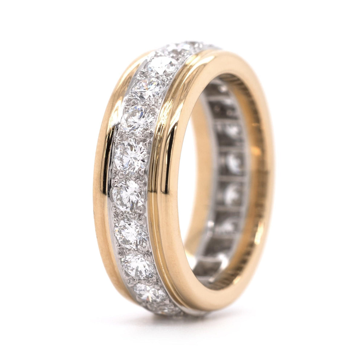 Oscar Heyman 18K Yellow Gold and Platinum Diamond Eternity Band
