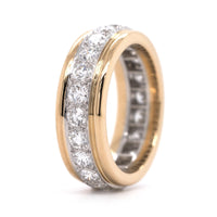 Oscar Heyman 18K Yellow Gold and Platinum Diamond Eternity Band