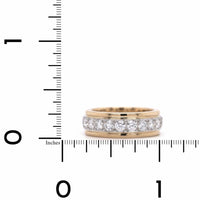 Oscar Heyman 18K Yellow Gold and Platinum Diamond Eternity Band