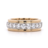 18K Yellow Gold and Platinum Diamond Eternity Band