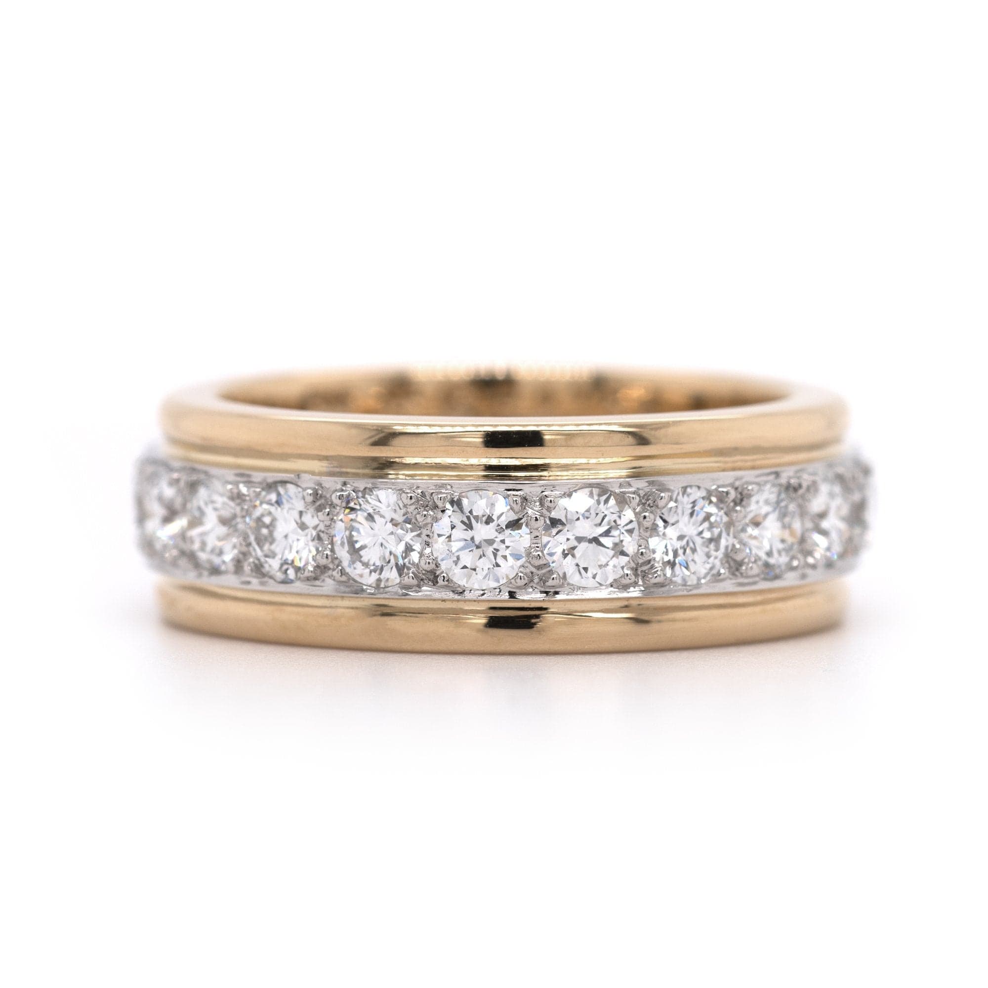 18K Yellow Gold and Platinum Diamond Eternity Band