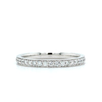 18K White Gold Channel Set Eternity Band with Milgrain