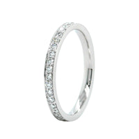 Platinum Bead Set Diamond Eternity Band