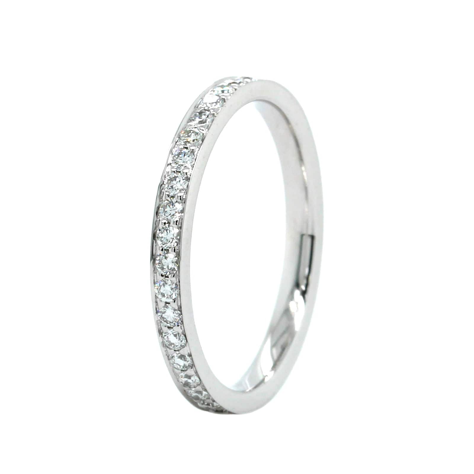 Platinum Bead Set Diamond Eternity Band