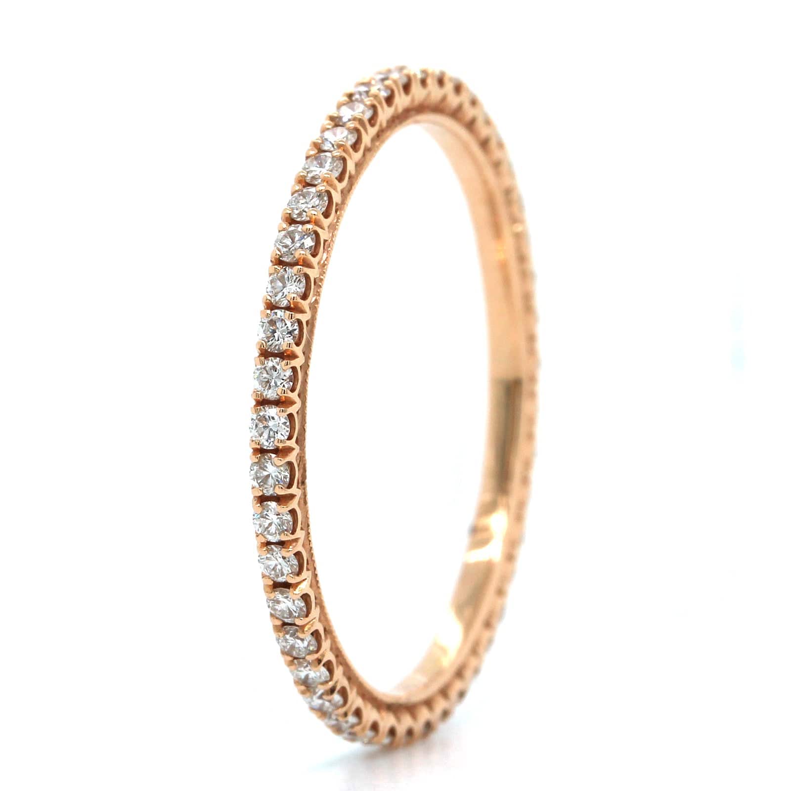 14K Rose Gold Prong Set Eternity Band