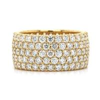 18K Yellow Gold 5 Row Diamond Eternity Band, Longs Jewelers