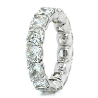 Platinum Shared Prong Radiant Cut Diamond Eternity Band