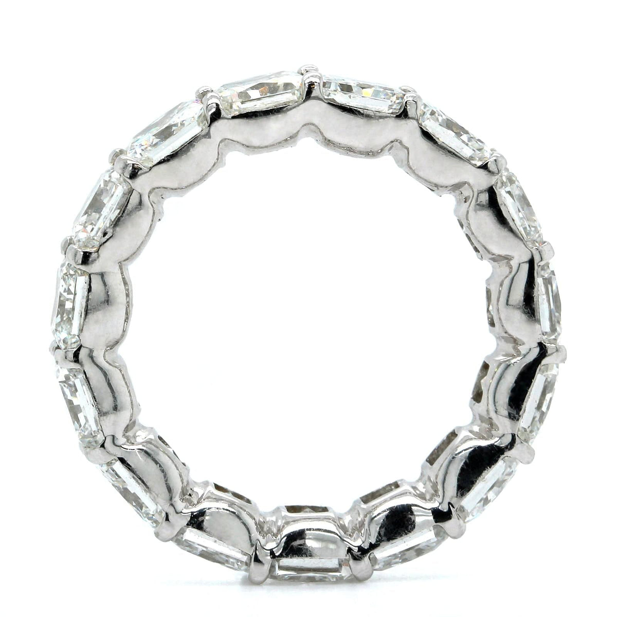 Platinum Shared Prong Radiant Cut Diamond Eternity Band
