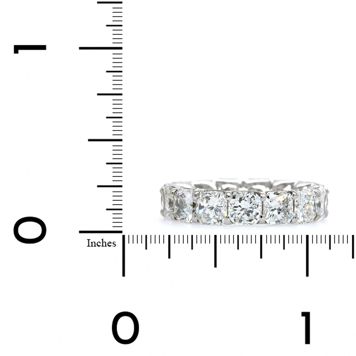 Platinum Shared Prong Radiant Cut Diamond Eternity Band