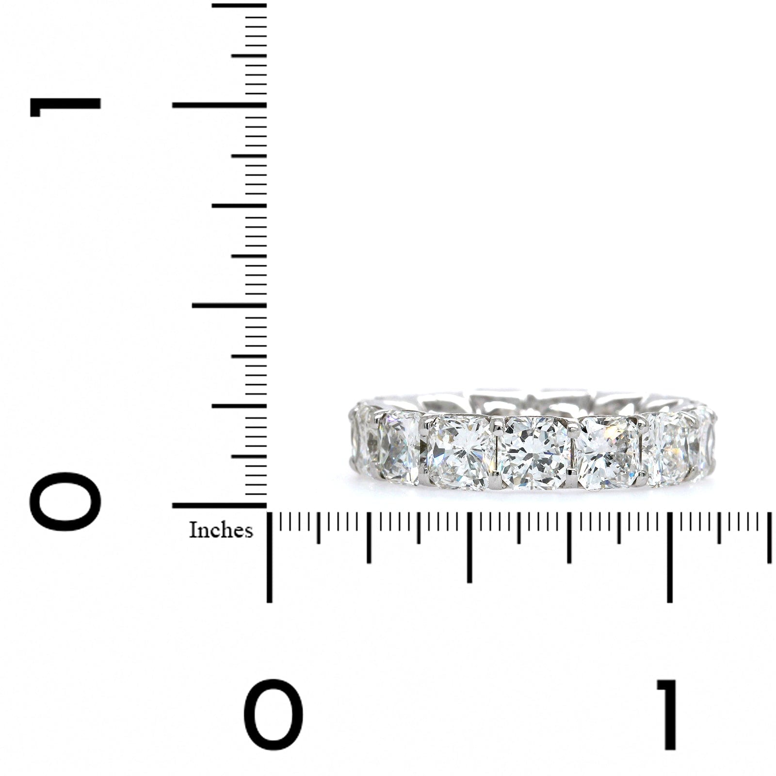 Platinum Shared Prong Radiant Cut Diamond Eternity Band