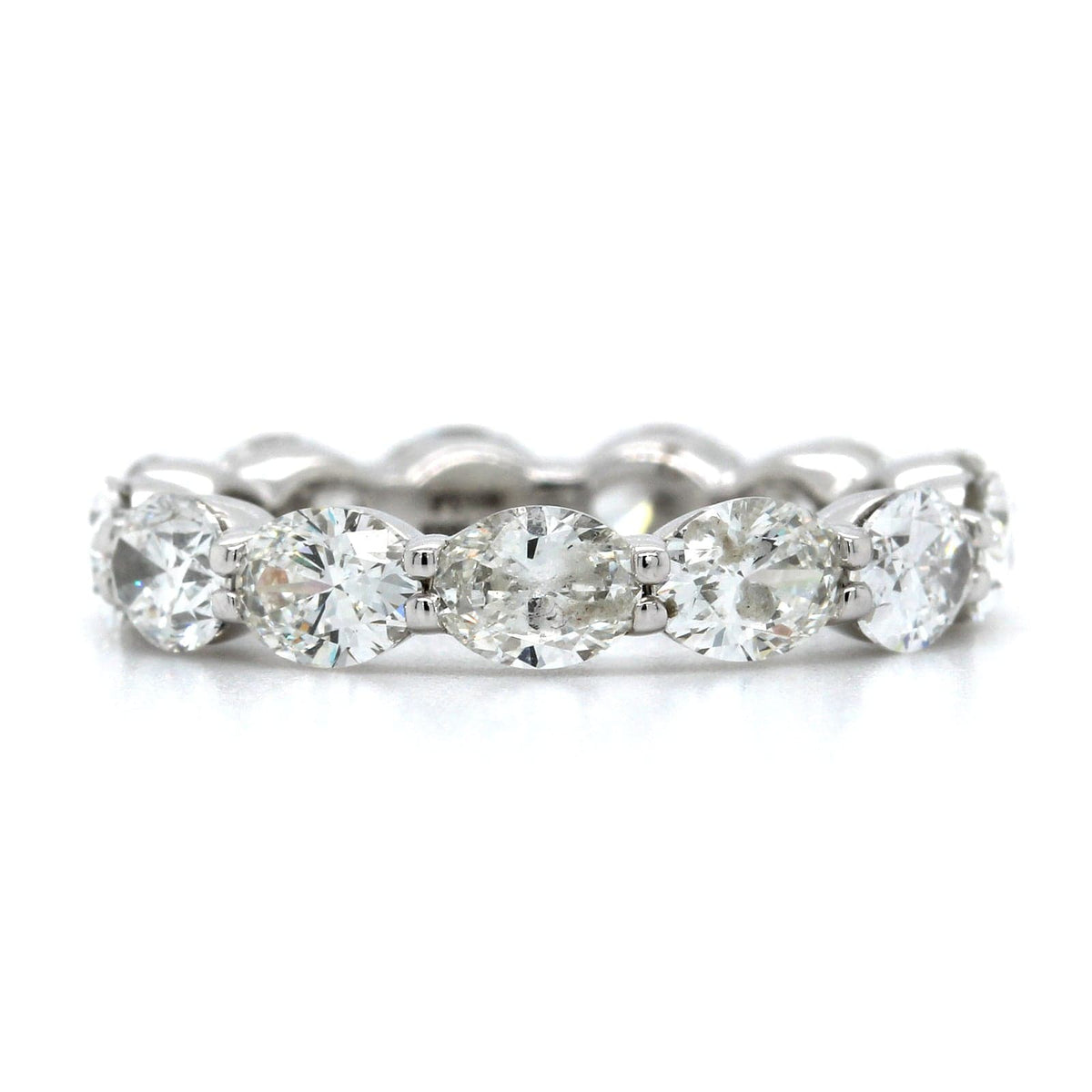 Platinum Shared Prong Oval Cut Diamond Eternity Band