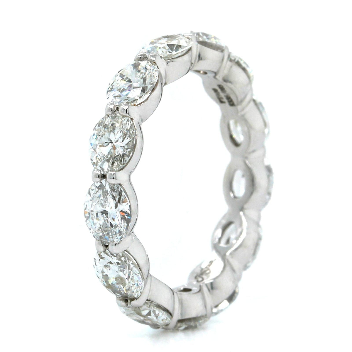 Platinum Shared Prong Oval Cut Diamond Eternity Band