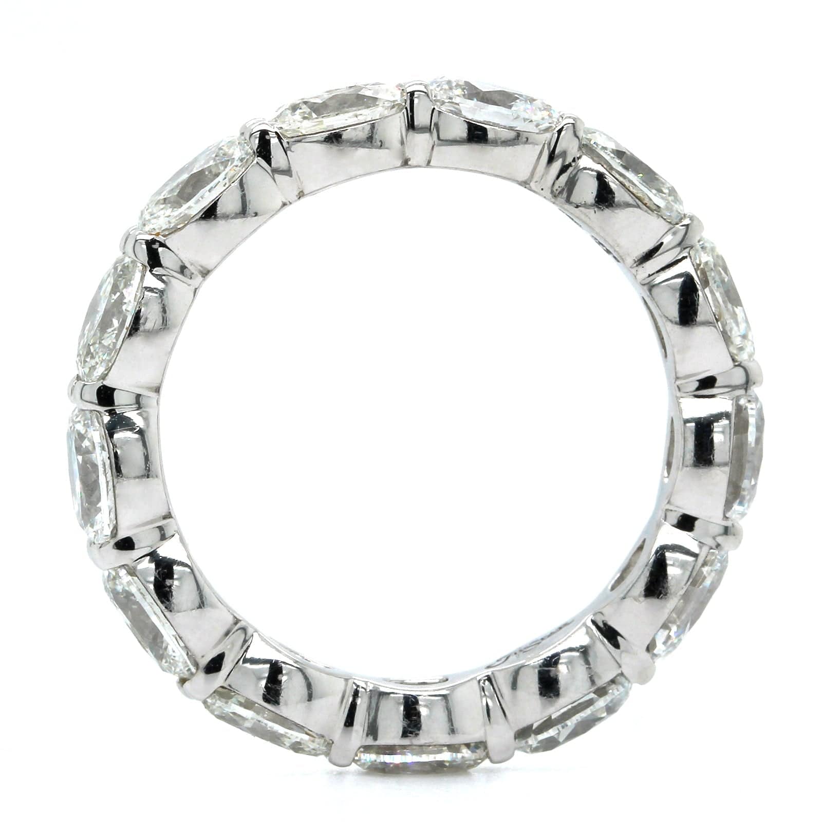 Platinum Shared Prong Oval Cut Diamond Eternity Band