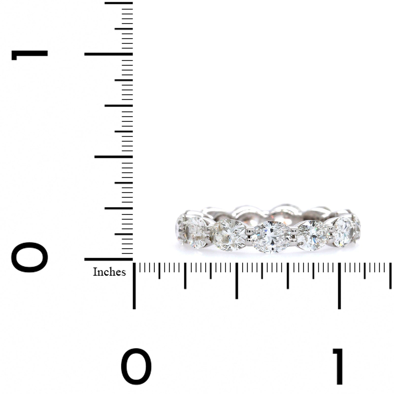 Platinum Shared Prong Oval Cut Diamond Eternity Band