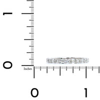 Platinum Emerald and Round Cut Diamond Eternity Band