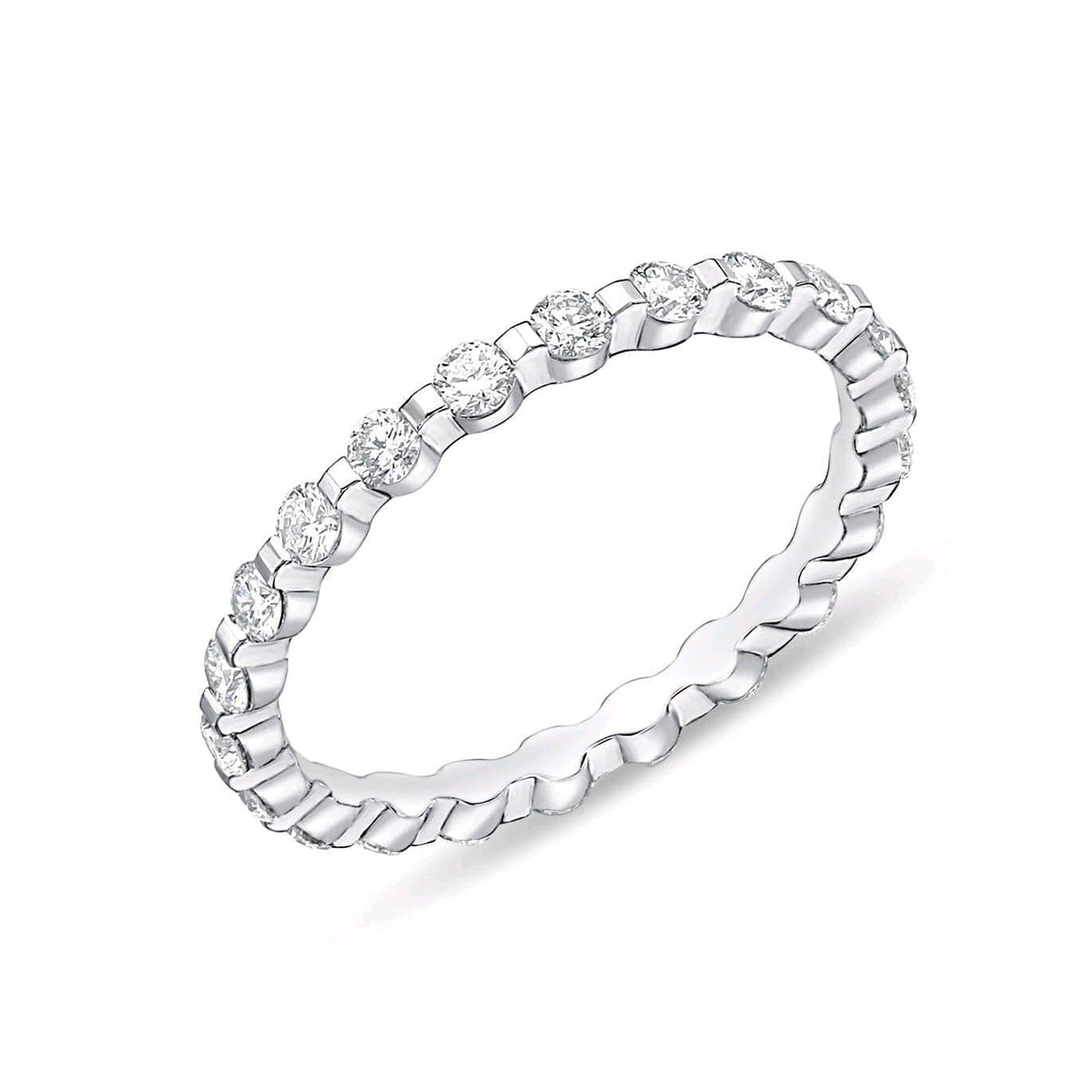 Platinum Precious Prong Eternity Diamond Band
