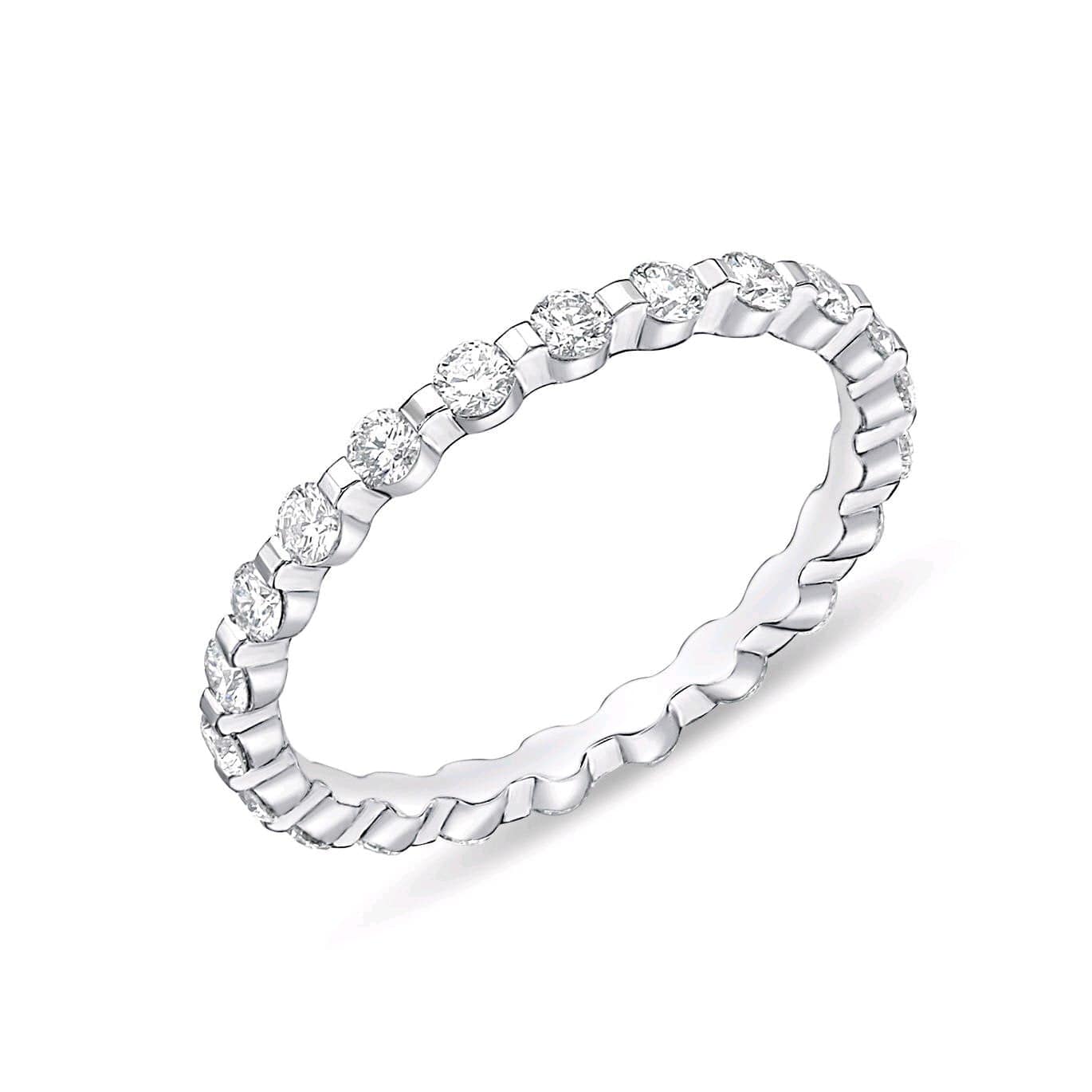 Platinum Precious Prong Eternity Diamond Band
