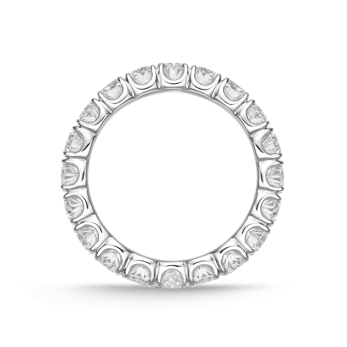 18K White Gold Shared Prong Eternity Oval Diamond Band