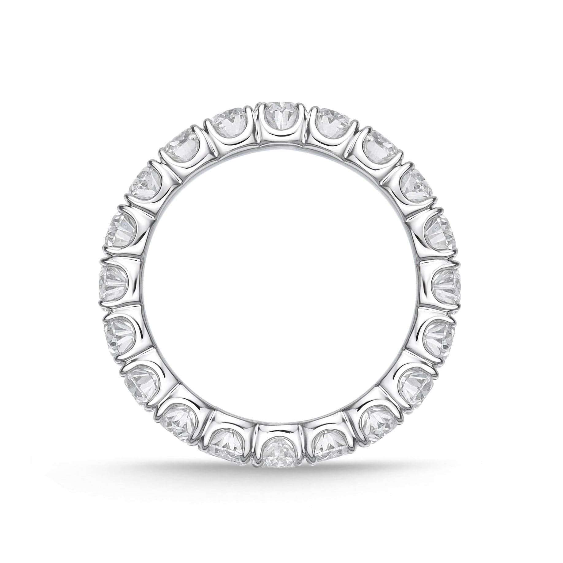18K White Gold Shared Prong Eternity Oval Diamond Band