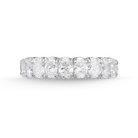 18K White Gold Shared Prong Eternity Oval Diamond Band