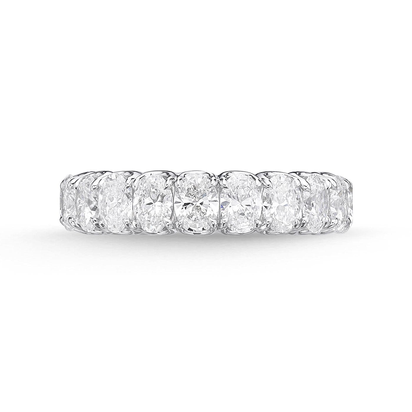 18K White Gold Shared Prong Eternity Oval Diamond Band