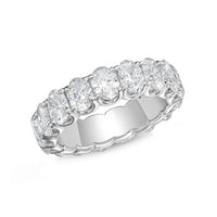 18K White Gold Prong Set Eternity Oval Diamond Band
